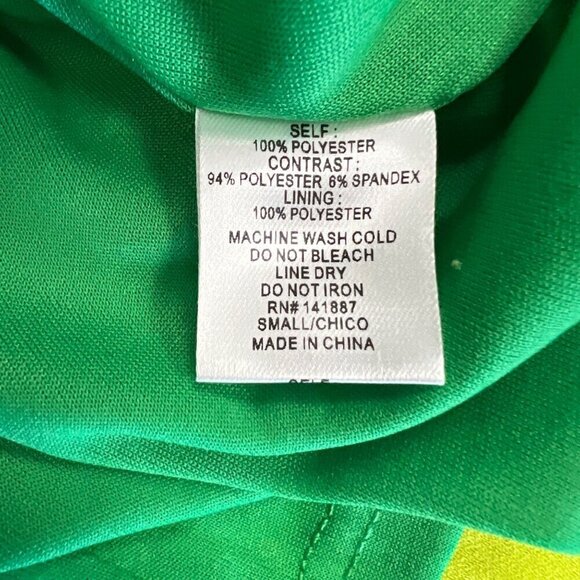 C Luce Women's Sleeveless A-Line Dress Lime/Multi Cut Out Back Size Small - Picture 9 of 9